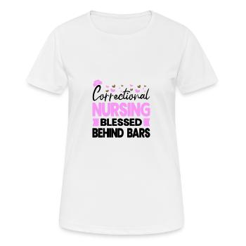Correctional Nursing Behind Bars Nurse - Women's Breathable T-Shirt - white - Front - AI Model Female 172 dark (172cm)
