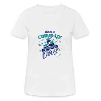Rollerblades Blade Have A Curve-lly Day Cadeaux - T-shirt respirant Femme - blanc - Devant - AI Model Female 172 dark (172cm)