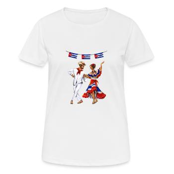 Traditioneller kubanischer Tanz - Frauen T-Shirt atmungsaktiv - Weiß - Vorne - AI Model Female 172 dark (172cm)