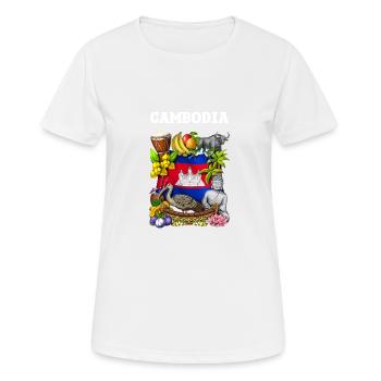 Cambodge - T-shirt respirant Femme - blanc - Devant - AI Model Female 172 dark (172cm)