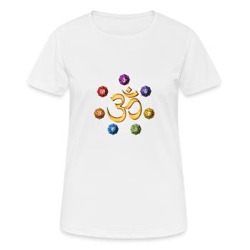 Yoga Chakra Symbole - Frauen T-Shirt atmungsaktiv - Weiß - Vorne - AI Model Female 172 dark (172cm)