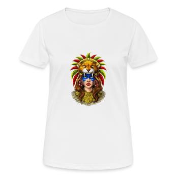 Aztec Warrior Jaguar Headdress - Women's Breathable T-Shirt - white - Front - AI Model Female 172 dark (172cm)