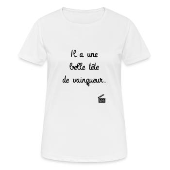 Une belle tête de vainqueur - Le Dîner de cons - T-shirt respirant Femme - blanc - Devant - AI Model Female 172 dark (172cm)