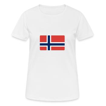 Norwegische Flagge - Frauen T-Shirt atmungsaktiv - Weiß - Vorne - AI Model Female 172 dark (172cm)
