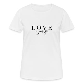 Love yourself - Frauen T-Shirt atmungsaktiv - Weiß - Vorne - AI Model Female 172 dark (172cm)