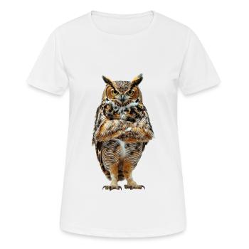 Eule - Frauen T-Shirt atmungsaktiv - Weiß - Vorne - AI Model Female 172 dark (172cm)