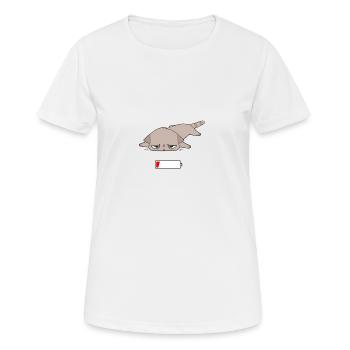 Batterien niedrig - Frauen T-Shirt atmungsaktiv - Weiß - Vorne - AI Model Female 172 dark (172cm)