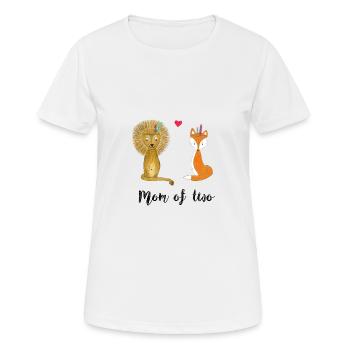 Mom of two - Frauen T-Shirt atmungsaktiv - Weiß - Vorne - AI Model Female 172 dark (172cm)