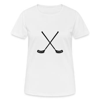 Floorball - Frauen T-Shirt atmungsaktiv - Weiß - Vorne - AI Model Female 172 dark (172cm)