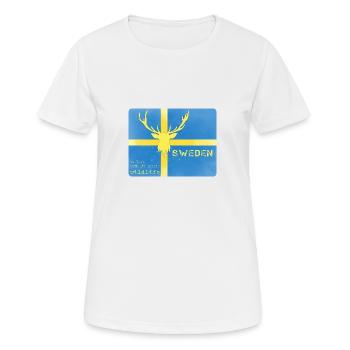 Faune de la Suède Drapeau de la Suède - T-shirt respirant Femme - blanc - Devant - AI Model Female 172 dark (172cm)