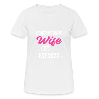 Lune de miel Mme Nouvellement mariée Mme Gift - T-shirt respirant Femme - blanc - Devant - AI Model Female 172 dark (172cm)