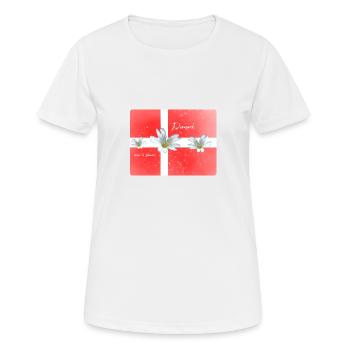 Danemark Danemark Danemark Drapeau - T-shirt respirant Femme - blanc - Devant - AI Model Female 172 dark (172cm)