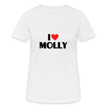 Ich liebe Molly Herz Grafik Namen Geschenk - Frauen T-Shirt atmungsaktiv - Weiß - Vorne - AI Model Female 172 dark (172cm)
