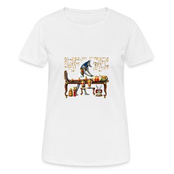 Anubis Ägyptischer Gott - Frauen T-Shirt atmungsaktiv - Weiß - Vorne - AI Model Female 172 dark (172cm)
