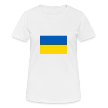 Ukraine Flagge - Frauen T-Shirt atmungsaktiv - Weiß - Vorne - AI Model Female 172 dark (172cm)