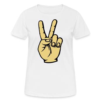 Viktory Signe de Paix Main - T-shirt respirant Femme - blanc - Devant - AI Model Female 172 dark (172cm)