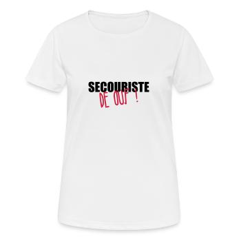 Secourisme / Secouriste / Secours / Secourir - T-shirt respirant Femme - blanc - Devant - AI Model Female 172 dark (172cm)