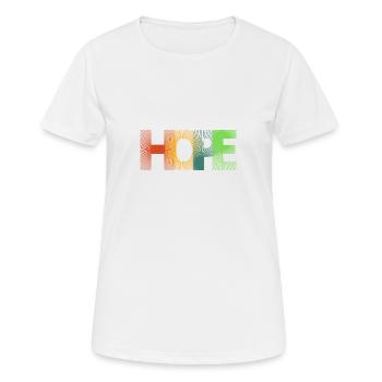 ESPOIR | ESPOIR | Imprimer - T-shirt respirant Femme - blanc - Devant - AI Model Female 172 dark (172cm)