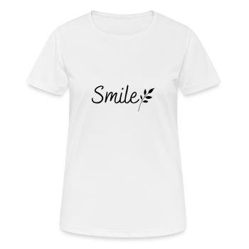 Smile - Frauen T-Shirt atmungsaktiv - Weiß - Vorne - AI Model Female 172 dark (172cm)