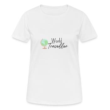 Voyageur du monde - T-shirt respirant Femme - blanc - Devant - AI Model Female 172 dark (172cm)
