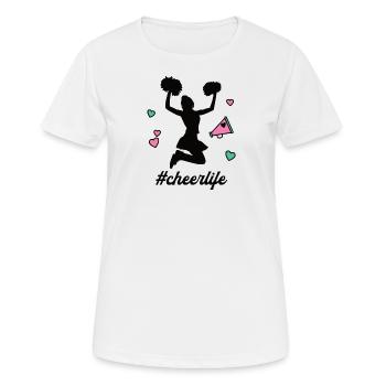 #Cheerlife Cheerleader Cheerleading Cheerleaderin - Frauen T-Shirt atmungsaktiv - Weiß - Vorne - AI Model Female 172 dark (172cm)