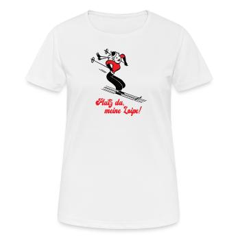 Langlauf Langlaufen Langläuferin Skilangläuferin - Frauen T-Shirt atmungsaktiv - Weiß - Vorne - AI Model Female 172 dark (172cm)