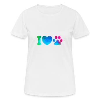 Love dogs - Frauen T-Shirt atmungsaktiv - Weiß - Vorne - AI Model Female 172 dark (172cm)