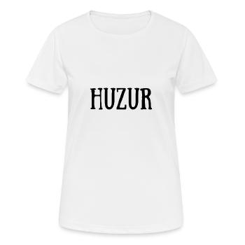 Lettrage Huzur / Sérénité turque - T-shirt respirant Femme - blanc - Devant - AI Model Female 172 dark (172cm)