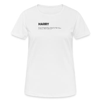 Nom Harry Idée cadeau - T-shirt respirant Femme - blanc - Devant - AI Model Female 172 dark (172cm)