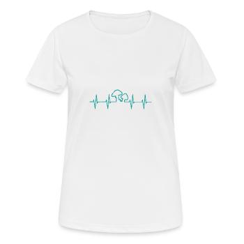 Schwammerl Jäger mit Steinpilz - Waldpilz, Pilz - Frauen T-Shirt atmungsaktiv - Weiß - Vorne - AI Model Female 172 dark (172cm)