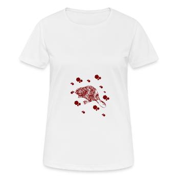 Marder - Hermelin - Wiesel - Frauen T-Shirt atmungsaktiv - Weiß - Vorne - AI Model Female 172 dark (172cm)