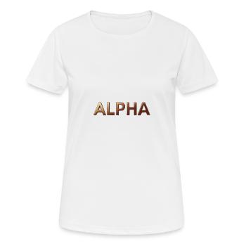 Alpha, matte, gold, typo, font, glossy - Women's Breathable T-Shirt - white - Front - AI Model Female 172 dark (172cm)