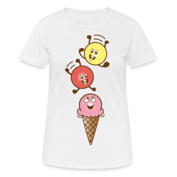 Eis - Frauen T-Shirt atmungsaktiv - Weiß - Vorne - AI Model Female 172 dark (172cm)