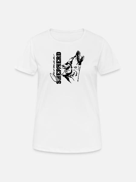 Berger Allemand Chien Portrait Chien Wilsigns - T-shirt respirant Femme - blanc