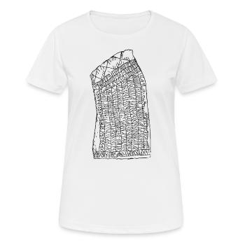 Rök Runestone, Nordique, Viking, Odin, Thor, - T-shirt respirant Femme - blanc - Devant - AI Model Female 172 dark (172cm)