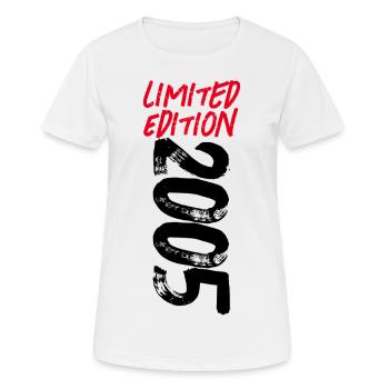 ÉDITION LIMITÉE 2005 - D’ÂGE - DIX-HUIT ANS - T-shirt respirant Femme - blanc - Devant - AI Model Female 172 dark (172cm)