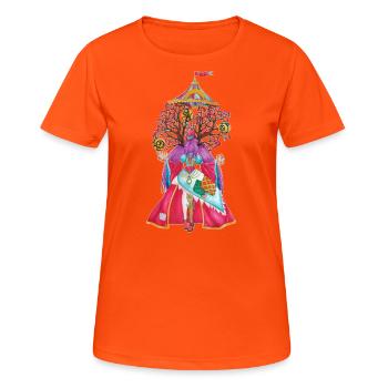 Frau Loyale - Frauen T-Shirt atmungsaktiv - Neonorange - Vorne - AI Model Female 172 dark (172cm)