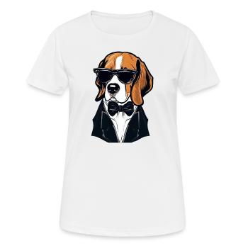 Beagle Wearing Shades - Women's Breathable T-Shirt - white - Front - AI Model Female 172 dark (172cm)