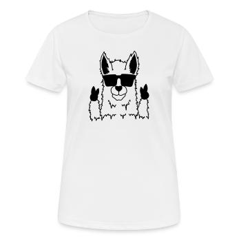 Lama Alpaga Animal Illustration Geste Pose - T-shirt respirant Femme - blanc - Devant - AI Model Female 172 dark (172cm)