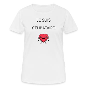 Je suis célibataire. Pour les célibataires. - T-shirt respirant Femme - blanc - Devant - AI Model Female 172 dark (172cm)