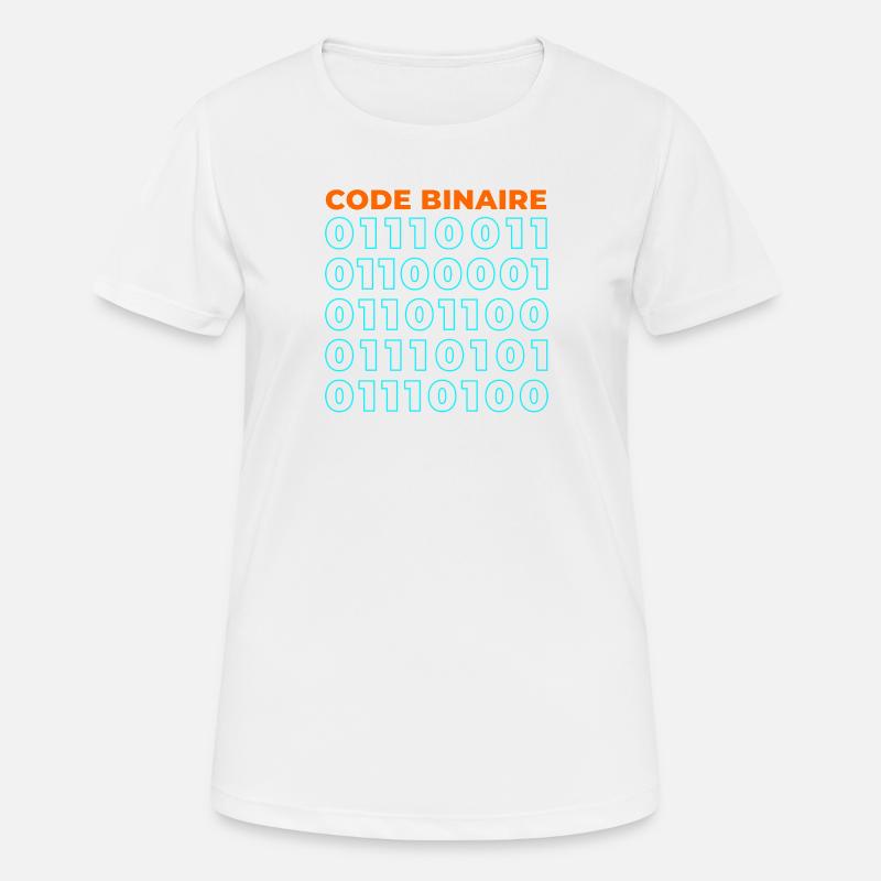 Code binaire - T-shirt respirant Femme - blanc