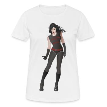 GIRL IN BLACK - Hommage à Milo Manara - T-shirt respirant Femme - blanc - Devant - AI Model Female 172 dark (172cm)