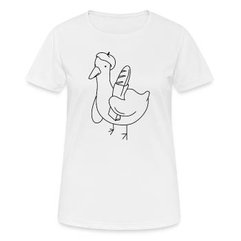 Baguette Canard - T-shirt respirant Femme - blanc - Devant - AI Model Female 172 dark (172cm)