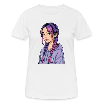 Anime Woman - Women's Breathable T-Shirt - white - Front - AI Model Female 172 dark (172cm)