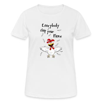 Everybody clap your hens - Frauen T-Shirt atmungsaktiv - Weiß - Vorne - AI Model Female 172 dark (172cm)