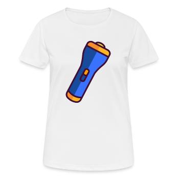 Lampe de poche - T-shirt respirant Femme - blanc - Devant - AI Model Female 172 dark (172cm)