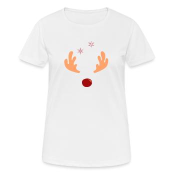 Rentier - Frauen T-Shirt atmungsaktiv - Weiß - Vorne - AI Model Female 172 dark (172cm)