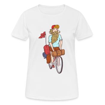 Bartradfahrer Bike Packer Abenteuer - Frauen T-Shirt atmungsaktiv - Weiß - Vorne - AI Model Female 172 dark (172cm)