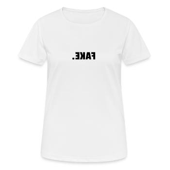 fake - Frauen T-Shirt atmungsaktiv - Weiß - Vorne - AI Model Female 172 dark (172cm)