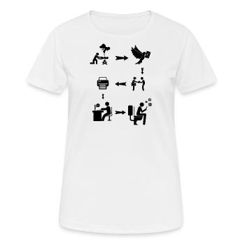 Evolution des médias sociaux Communication - T-shirt respirant Femme - blanc - Devant - AI Model Female 172 dark (172cm)